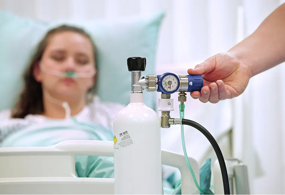 Varios sistemas de gases medicinales utilizados en hospitales.