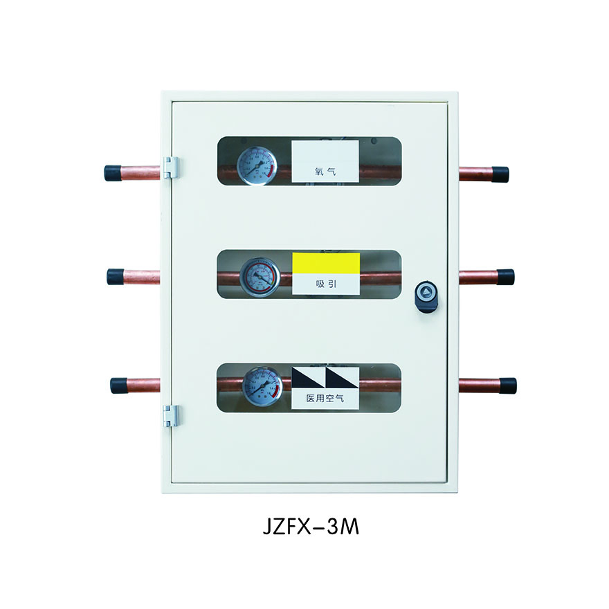 Caja de válvulas de alarma de zona de gases medicinales de tres tubos